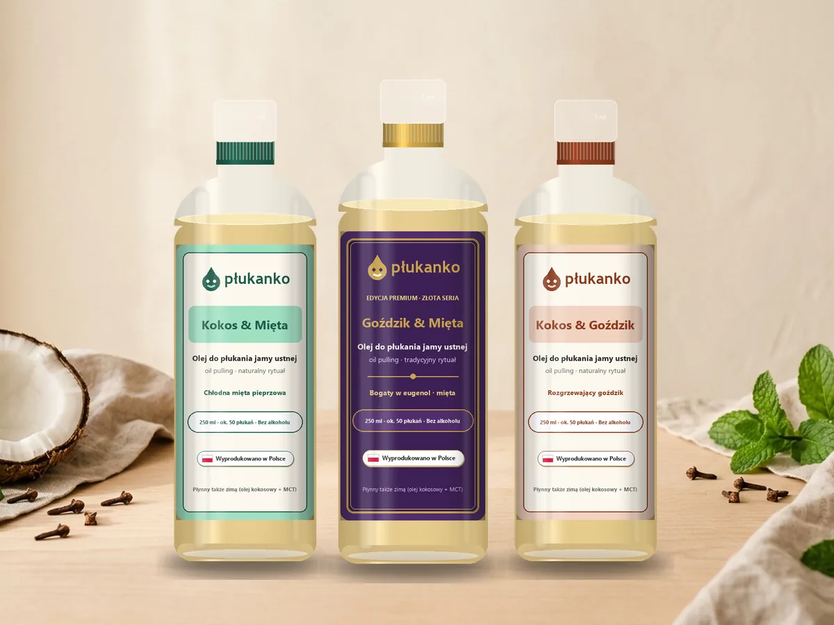 Zestaw Trio Płukanko – wszystkie 3 smaki oleju do płukania jamy ustnej 250 ml